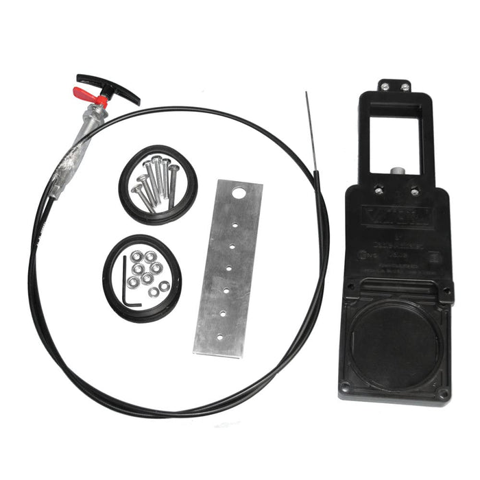 Valterra TC372 72" SS Cable Actuated Waste Valve Kit, Flexible Stainless Cable, 3" Waste Valve