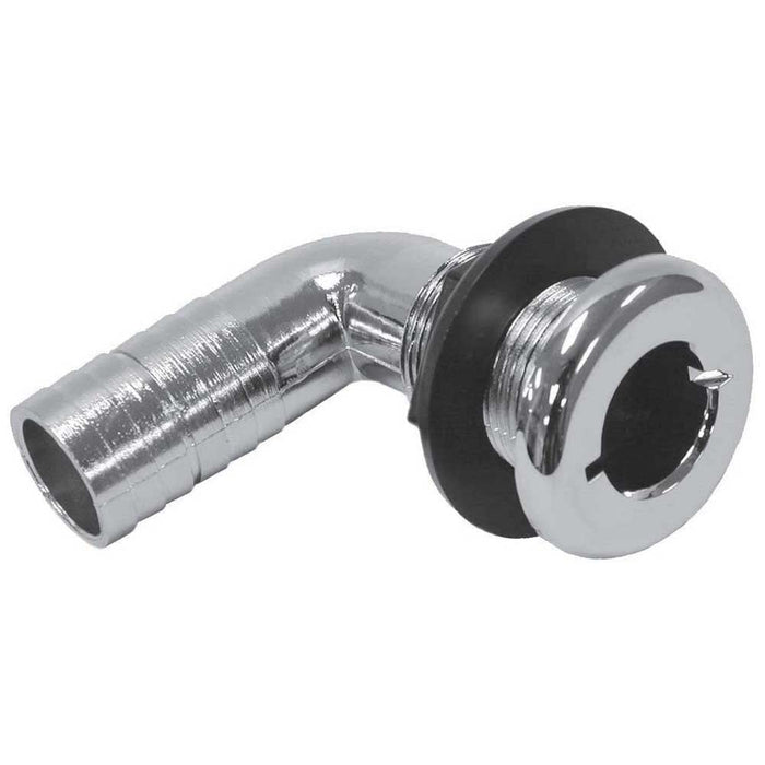 TH Marine TH-1290CP-DP T-H Marine Brite Plate Chrome Plated 90 Degree Thru Hull, for Hose