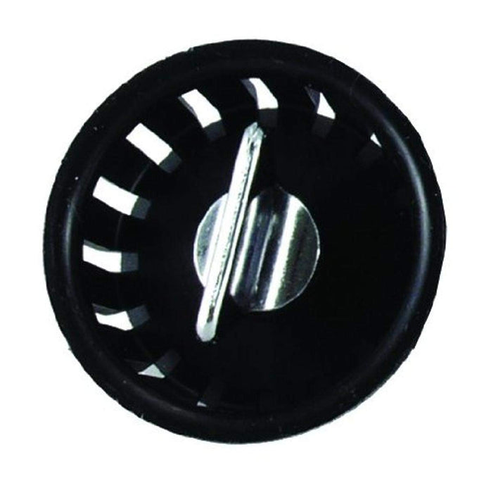 JR Products 9491-300-062 Threaded Plastic Strainer Basket, Black/Chrome