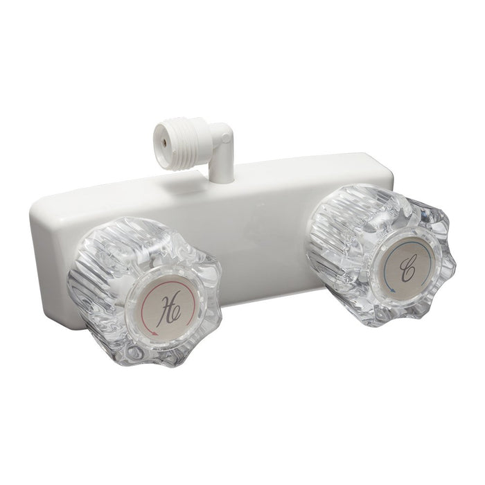 Dura Faucet DF-SA100A1-WT Exterior Shower Faucet, White w/Smoked Knobs