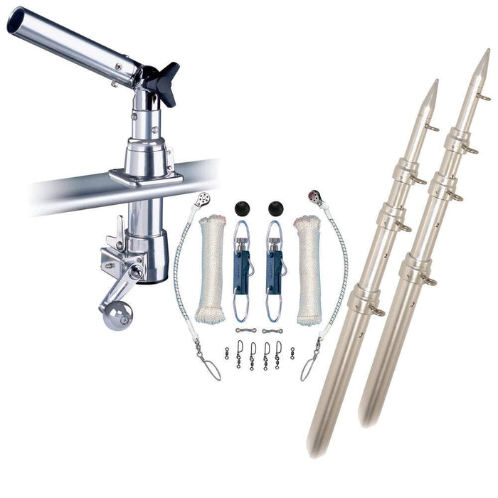 Rupp Marine Z30-TPGN-18T Rupp Z-30 Top Gun Outrigger Kit, 18' Poles, Rigging Kit, Klickers Release Clips
