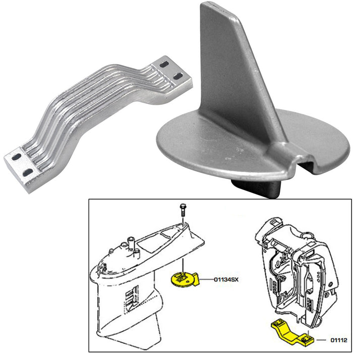 Tecnoseal Anode Kit w/Hardware - Yamaha 150-20