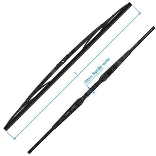 Roca W Series Wiper Blade, Black Stainless Steel, 32"