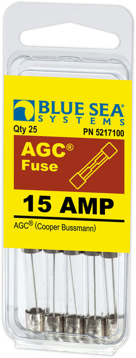 Blue Sea 5217100 Fuse AGC 15A Pack 25
