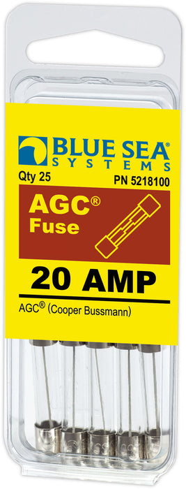 Blue Sea 5218100 Fuse AGC 20A Pack 25