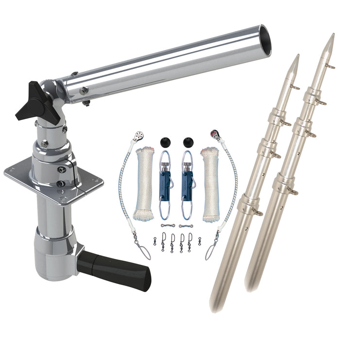 Rupp Marine REV-TPGN-18T Revolution Top Gun Package, 18' Poles, Rigging Kit, Klickers Release Clips