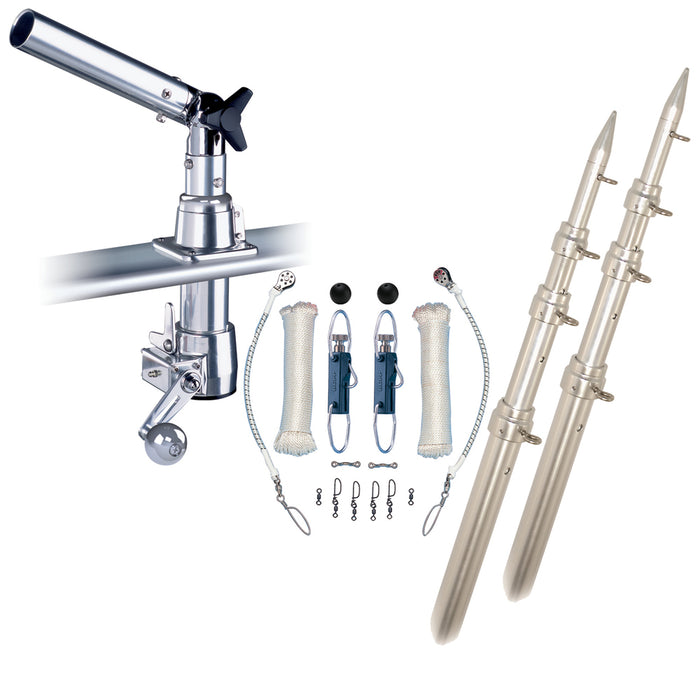 Rupp Marine Z30-TPGN-18T Rupp Z-30 Top Gun Outrigger Kit, 18' Poles, Rigging Kit, Klickers Release Clips