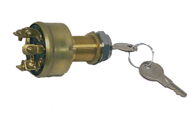 Sierra MP39040 Magneto 3 Position 1 1/8" Brass 5 Screw Terminal 12V 10 Amp, Ignition Starter Switch