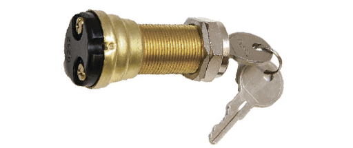 Sierra MP39020 Conventional 2 Position 1 1/8" Brass 2 Screw Terminal 12V 15 Amp, Ignition Starter Switch