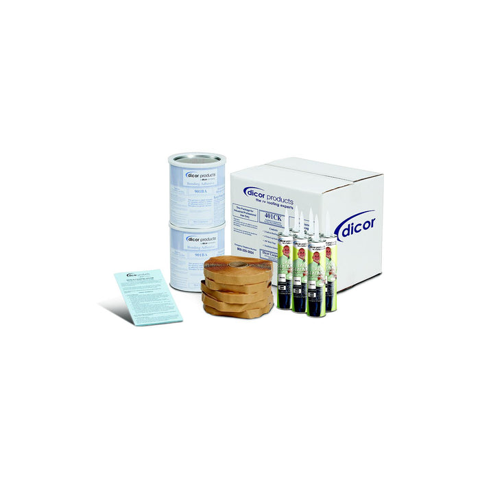 Dicor Corporation 401CK Rubber Roof Installation Component Kit, White