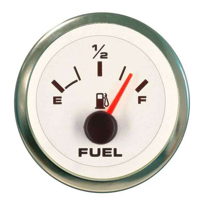 Sierra 62551P White Premier Pro Series 2" SS Fuel Gauge & Requires "F" Sender, Code