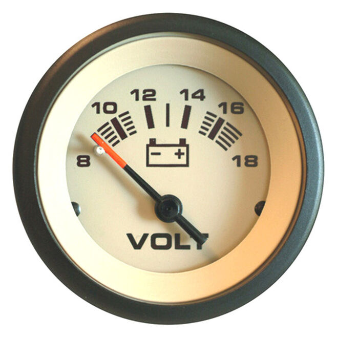 Sierra 59708P Sahara Series 2" Black & Tan 12V 8-18 VDC Voltmeter Gauge