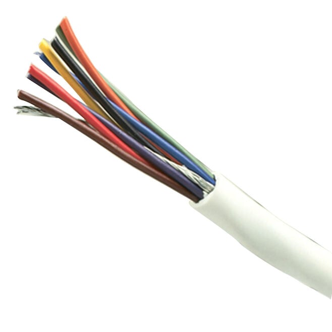 Ancor 158010 Marine Grade Tinned Copper White Flat Signal Cable, 20/8 AWG, 100', BK/RD/GN/BL/BN/OR/VI/YL