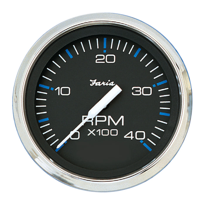 Tacómetro Faria Chesapeake Black de 4" - 4000 RPM (Diesel)