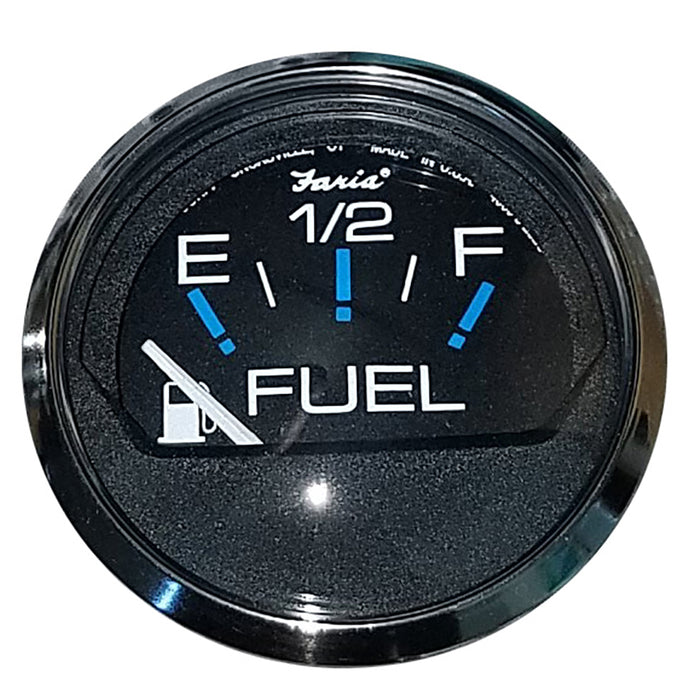 Faria 13701 Chesapeake SS Black 2" Gauge Fuel Level Gauge (E-1/2-F)