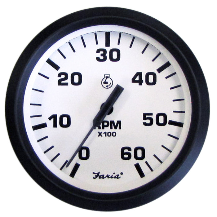 Faria 32904 Euro 4" Gauge 6000 RPM Tachometer (Gas) (Inboard & I/O)
