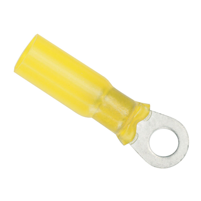 Ancor 312603 Marine Grade Heat Shrink Ring Terminals, 3/8" Fastener, 12-10 Wire, Yellow, 3/Pk