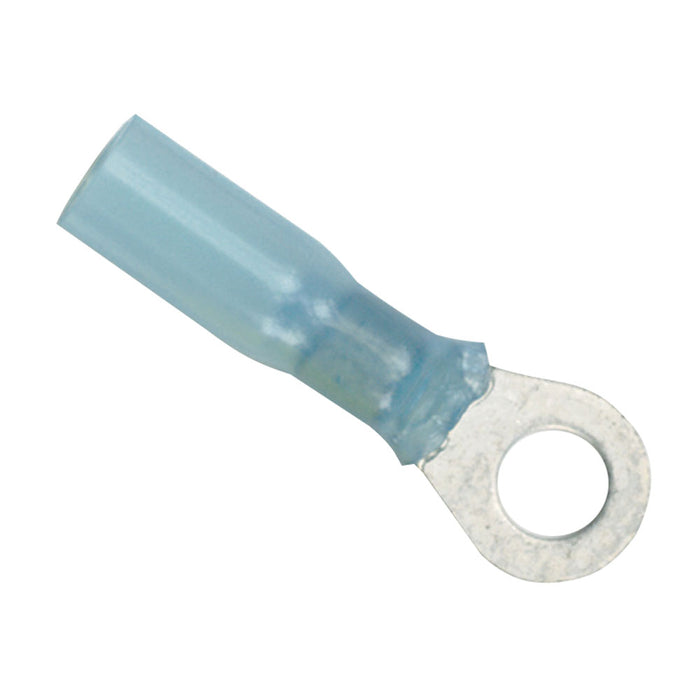 Ancor 311403 Marine Grade Heat Shrink Ring Terminals, 1/4" Fastener, 16-14 Wire, Blue, 3/Pk