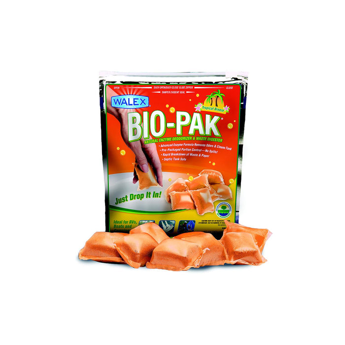 Walex Products BIOTROPBG Walex Bio-Pak Tropical Breeze Holding Tank Deodorizer, 10/Pk