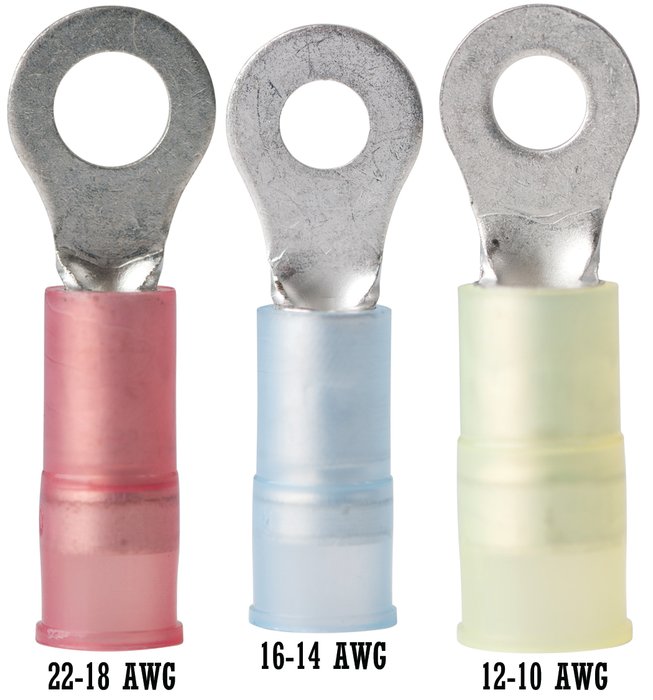 Ancor 210215 Marine Grade Nylon Insulated Ring Terminals, 5/16" Fastener, 16-14 Wire, Blue, 25/Pk