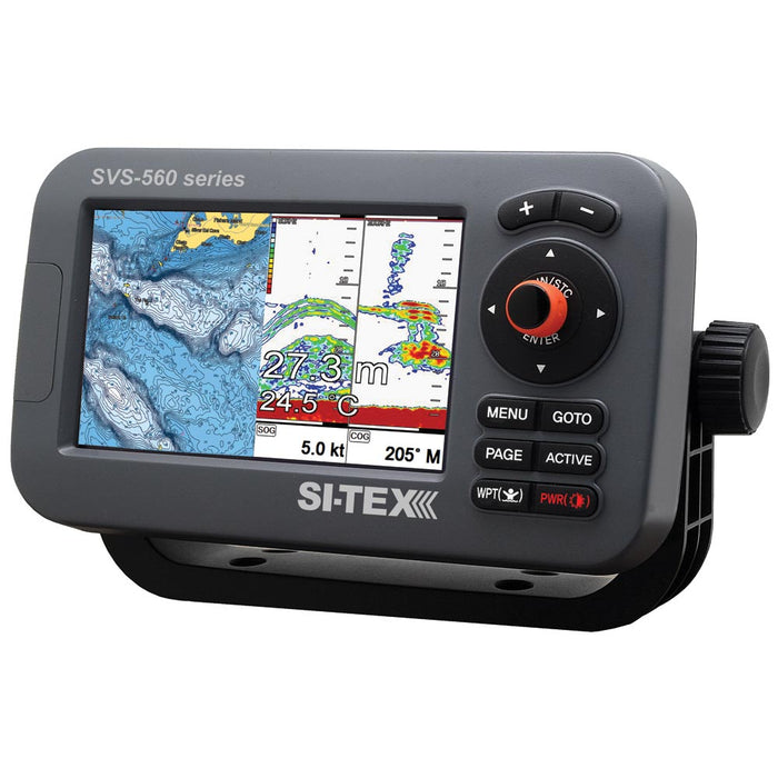 Plotter SI-TEX SVS-560CF-E - Pantalla a color de 5" con GPS externo y Navionics+ Cobertura flexible