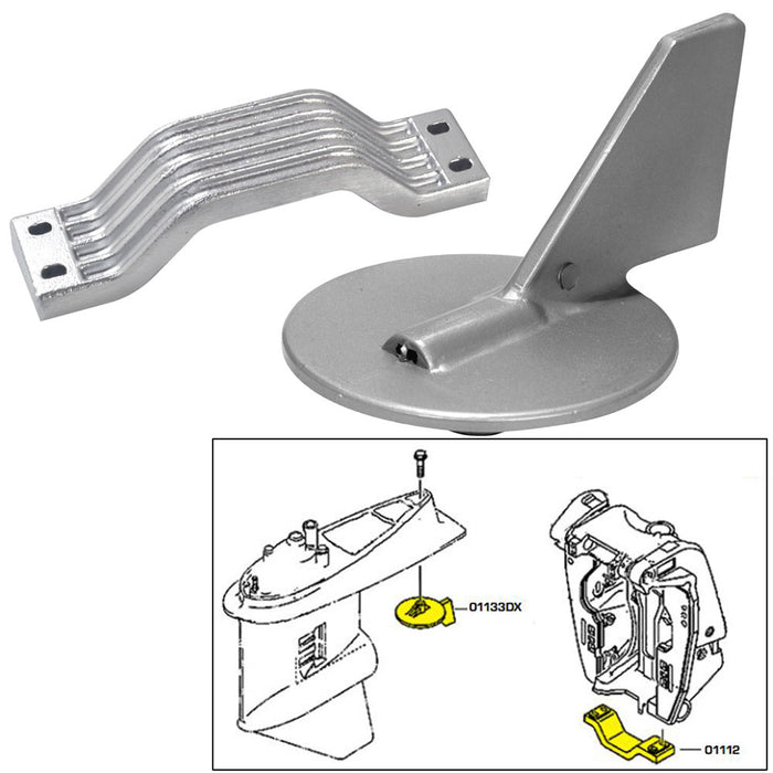 Tecnoseal Anode Kit w/Hardware - Yamaha 150-200HP