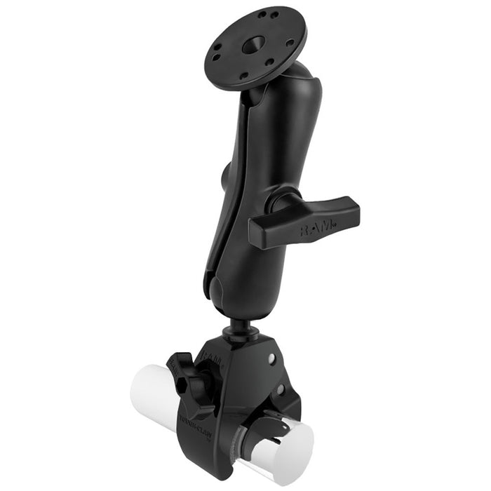 Base Tough-Claw grande con brazo de doble zócalo y adaptador de base redonda de 1,5" para montaje RAM