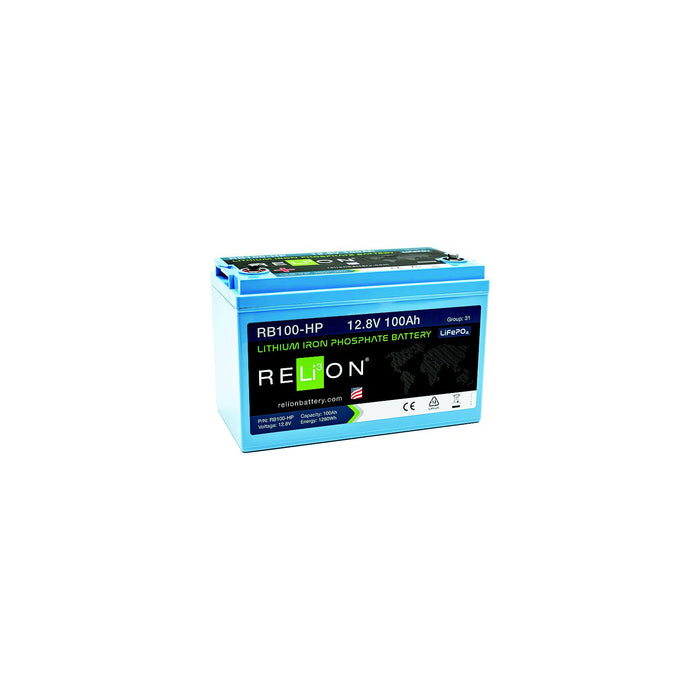 RELiON RB100-HP LiFePO4 Lithium Iron Phosphate 12V Battery, Group 31