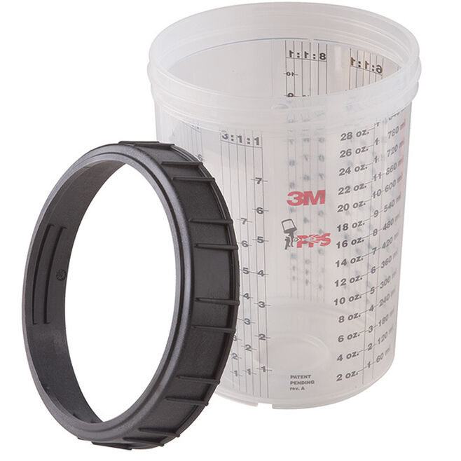 3M 16023 Paint Prep System Large Cup & Collar 1/Bx