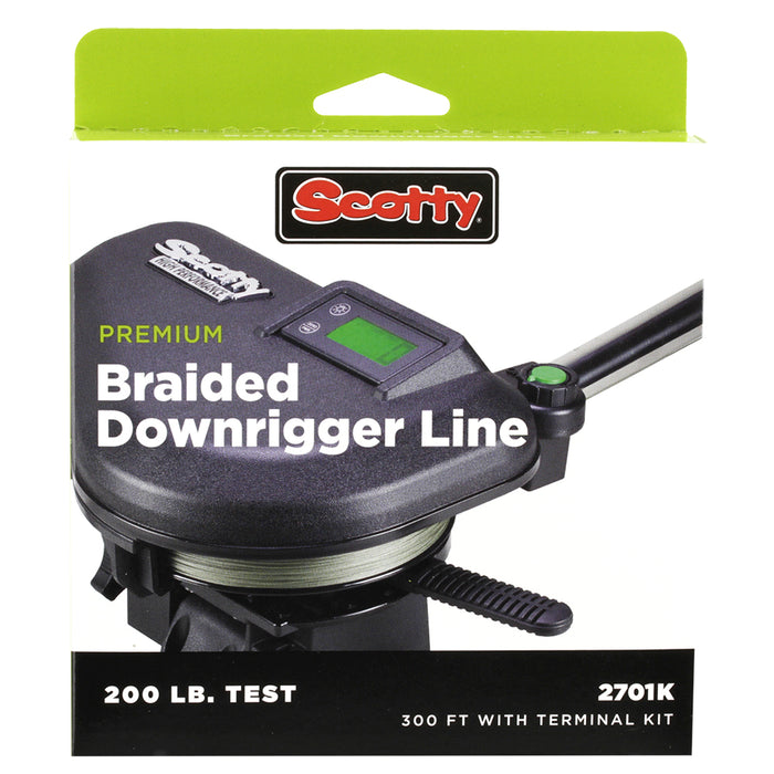Línea de downrigger Scotty Premium Power Braid: prueba de 200 lb y 400 pies