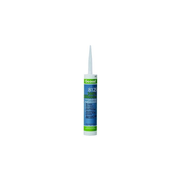 Geocel GC68111 8125 100% Silicone High Performance Acetoxy Cure Sealant, 10.3 oz., Clear