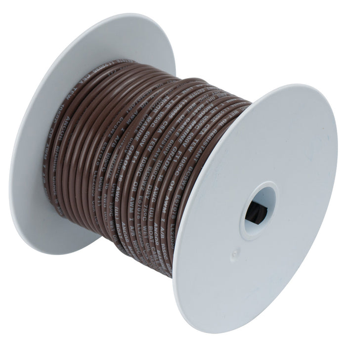 Ancor 104210 Marine Grade Tinned Copper Primary Wire, #14 AWG, 100', Brown