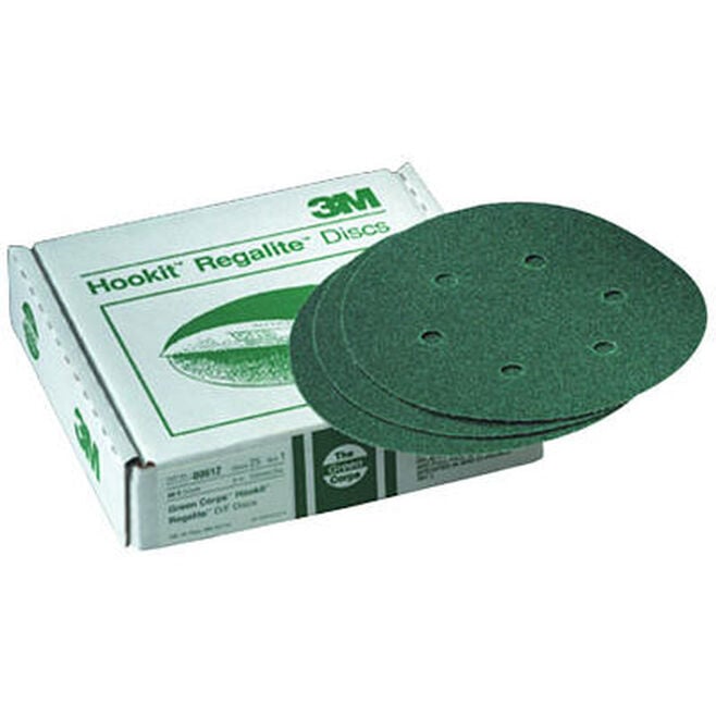3M 615 6" 40E D/F Green Hookit Discs