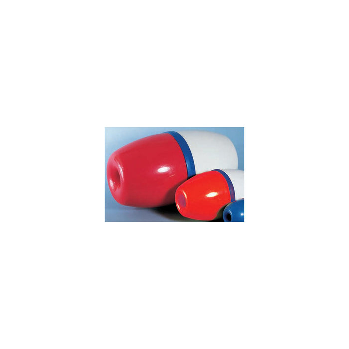 Cal-June 1502R Jim-Buoy 1502 Lok-On Rope Float 5" Dia. X 9" L Red & White w/, Blue Center Band