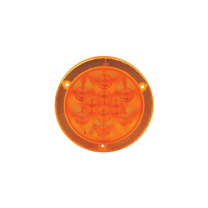 FulTyme RV 1152 FulTyme RV LED 4" Round Sealed Light W/Reflex Mount Flange, Yellow