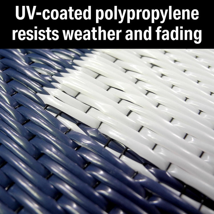 FulTyme RV 6 X 9 BLUE/WHITE FulTyme RV 6064 Outdoor Patio Mat, Blue/White, 6' x 9'