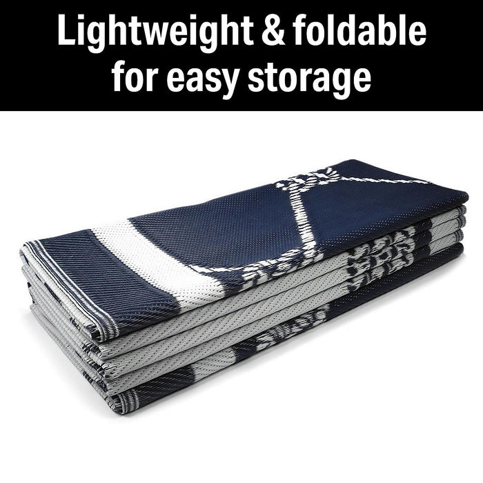 FulTyme RV 8 X 16 BLUE/WHITE FulTyme RV 6066 Outdoor Patio Mat, Blue/White, 8' x 16'
