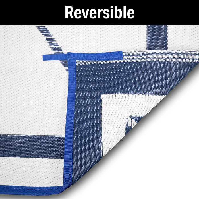 FulTyme RV 8 X 16 BLUE/WHITE FulTyme RV 6066 Outdoor Patio Mat, Blue/White, 8' x 16'