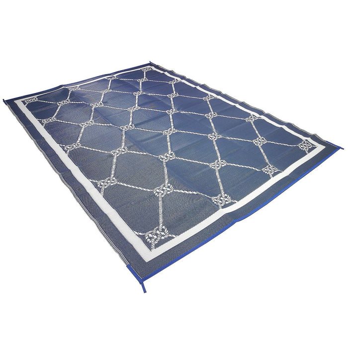 FulTyme RV 8 X 16 BLUE/WHITE FulTyme RV 6066 Outdoor Patio Mat, Blue/White, 8' x 16'