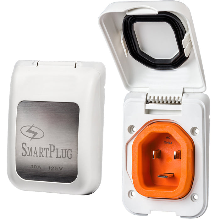 Tapa de entrada no metálica SmartPlug macho de 30 A - Blanca