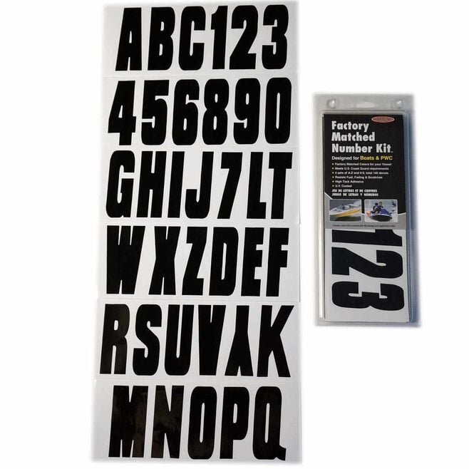 Hardline Products BLK350EC Series 350 Registration Kit, Solid Color Font (Includes 4 Sets of 3" A-Z, 0-9)