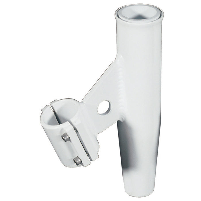 Portacañas con abrazadera Lee's - Aluminio blanco - Montaje vertical - Compatible con tubos de 1,900" de diámetro exterior