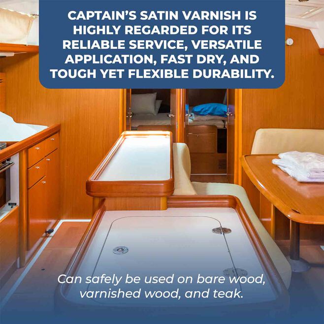 Pettit 8797508 V975Q Captain's Satin Sheen Varnish, Qt., 6/case