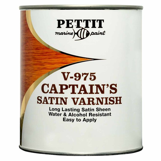 Pettit 8797508 V975Q Captain's Satin Sheen Varnish, Qt., 6/case