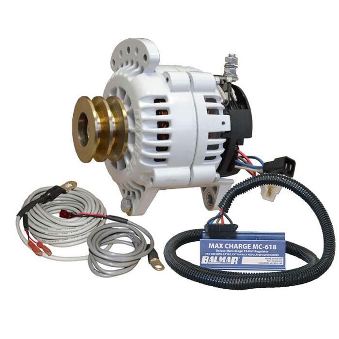 Balmar 60-YP-MC-100-DV Alternator 100 AMP Kit 12V 3.15" Dual Ft Saddle Dual, Pulley Regulator & Temp Sensor