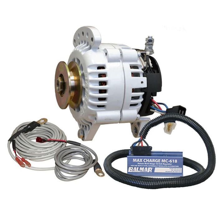 Balmar 60-YP-MC-100-SV Alternator Kit, 100 AMP, 12V 3.15" Dual Foot Saddle, Single Vee Pulley, Regulator/Sensor