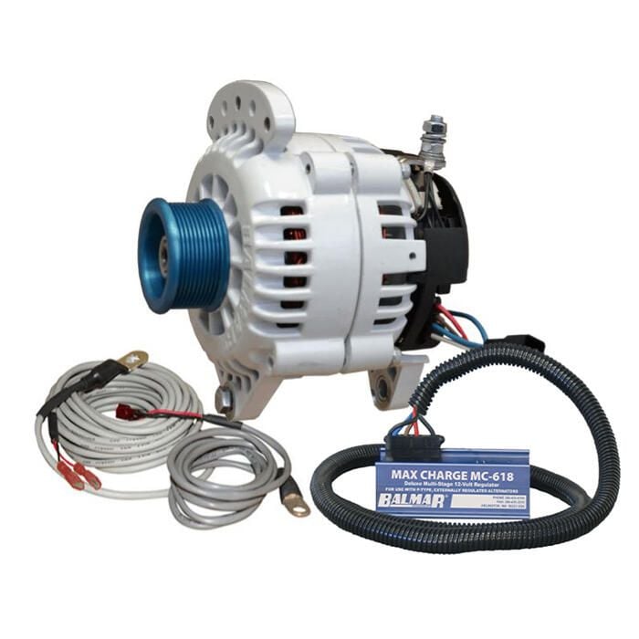 Balmar 60-YP-MC-120-J10 Alternator 120 AMP Kit 120V 3.15" Dual Ft Saddle J10, Pulley Regulator & Temp Sensor