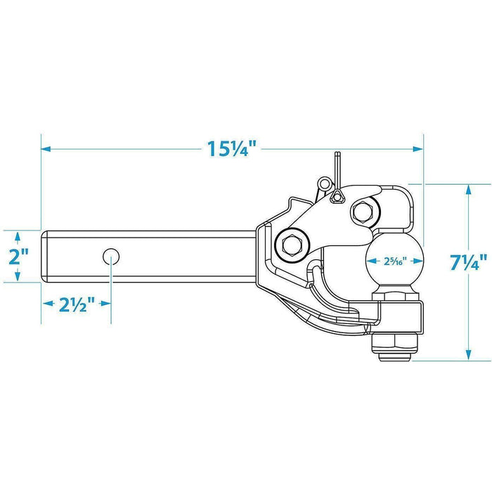 Seachoice 20212007 53371 6-Ton Pintle Hook, lb. with 2-5/16" Hitch Ball