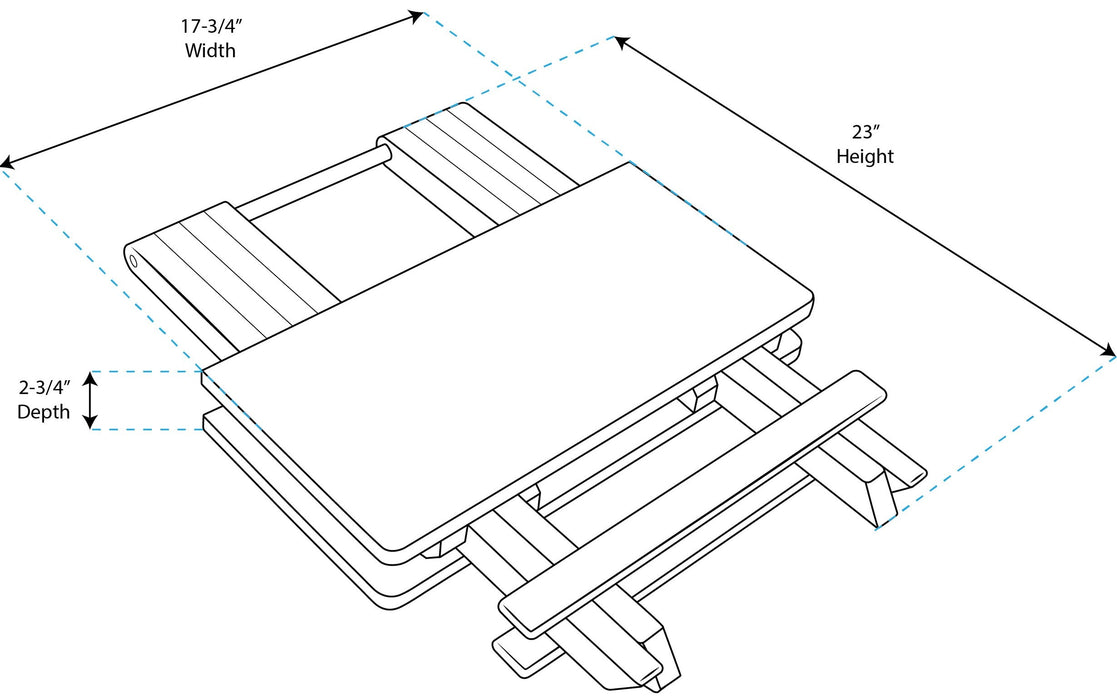 Whitecap 60031 Solid Top Folding Tray Table