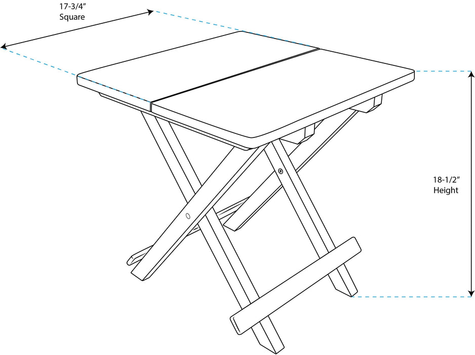 Whitecap 60031 Solid Top Folding Tray Table